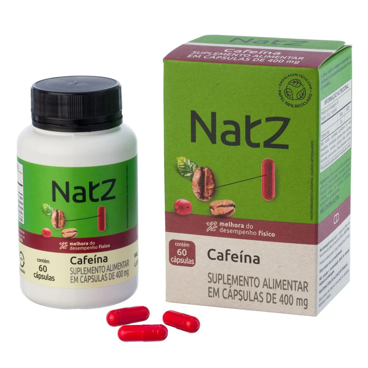 Cafeína Natz 60 Cápsulas