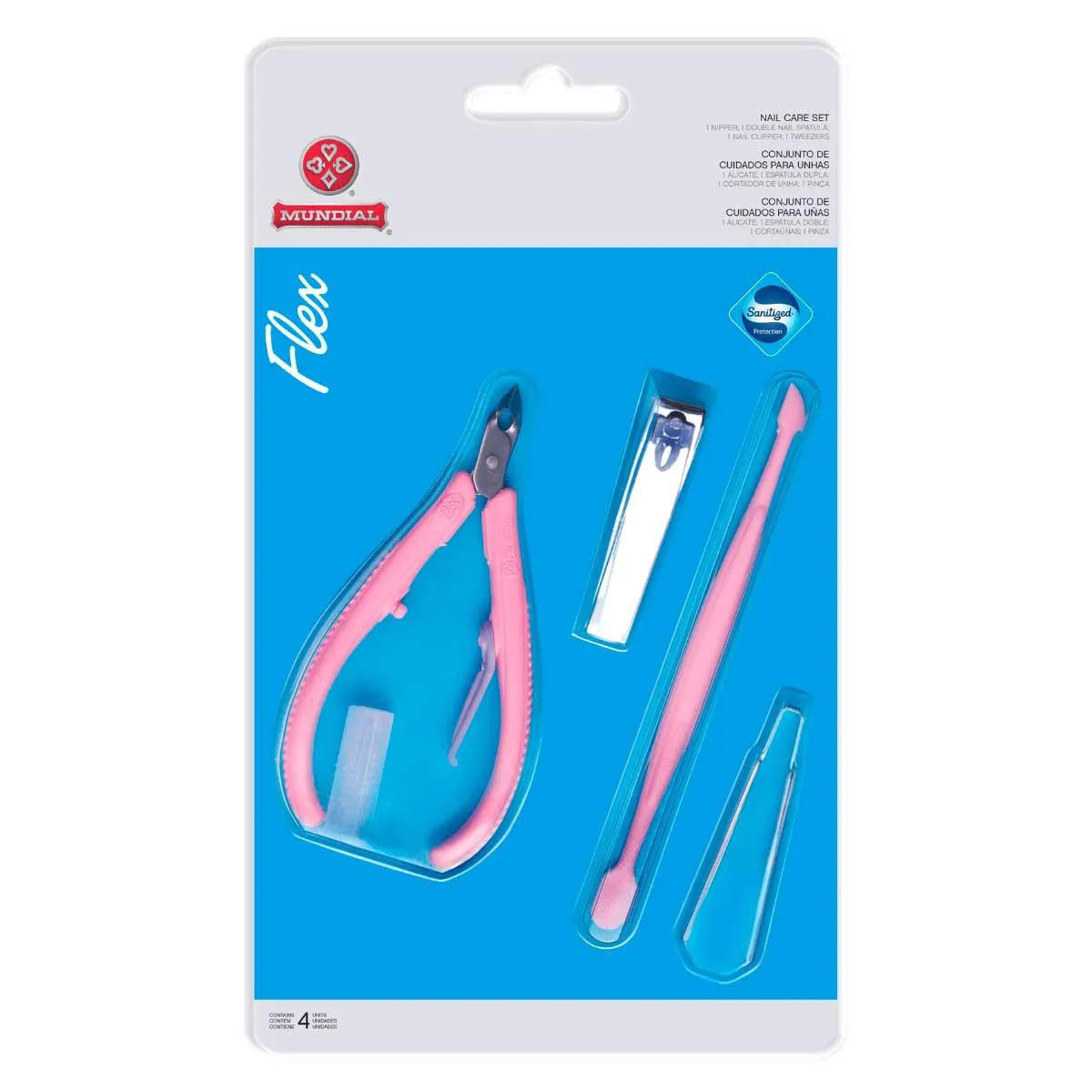 Kit de Cuidado para as Unhas Mundial Flex 4 peças