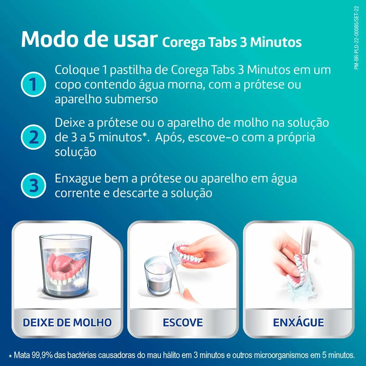 Corega Tabs Limpeza 3 Minutos 6 Pastilhas