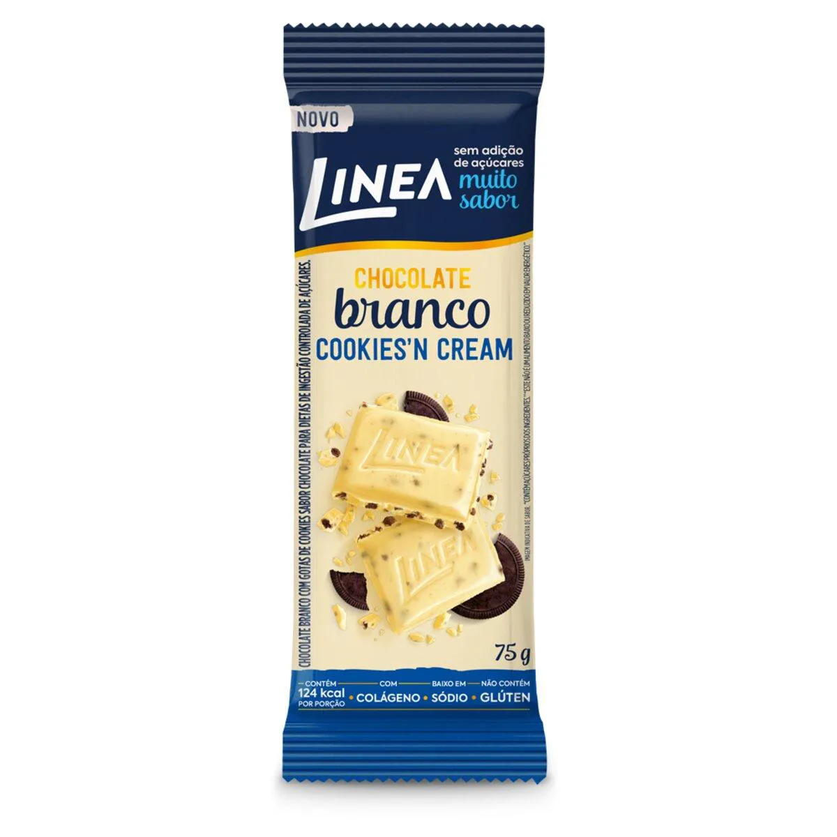 Chocolate Branco Linea Cookies’n Cream Zero Açúcar 75g