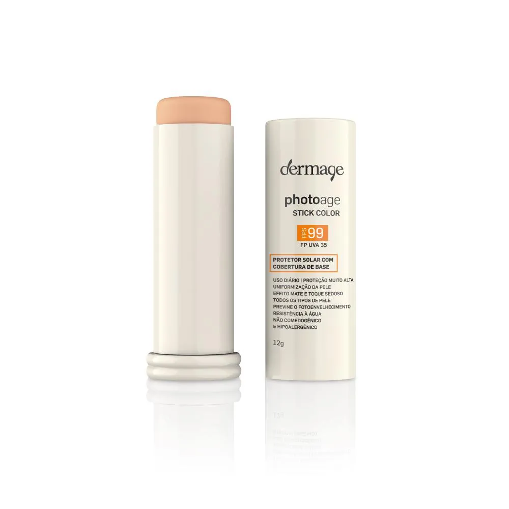 Protetor Solar Facial em Bastão Dermage Photoage Color FPS 99 Bege Claro 12g