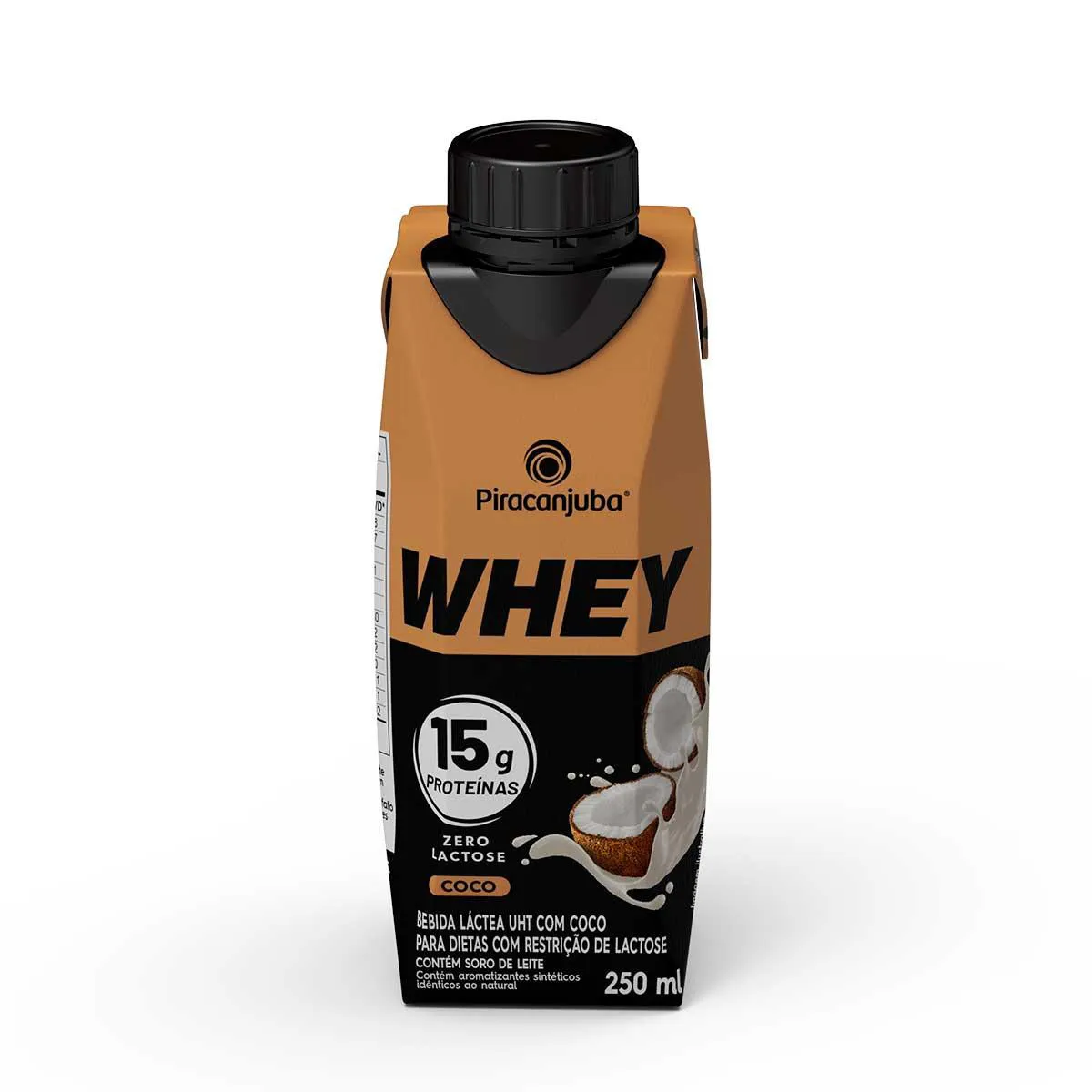 Bebida Láctea Piracanjuba Whey Zero Lactose 15g Proteína Coco 250ml