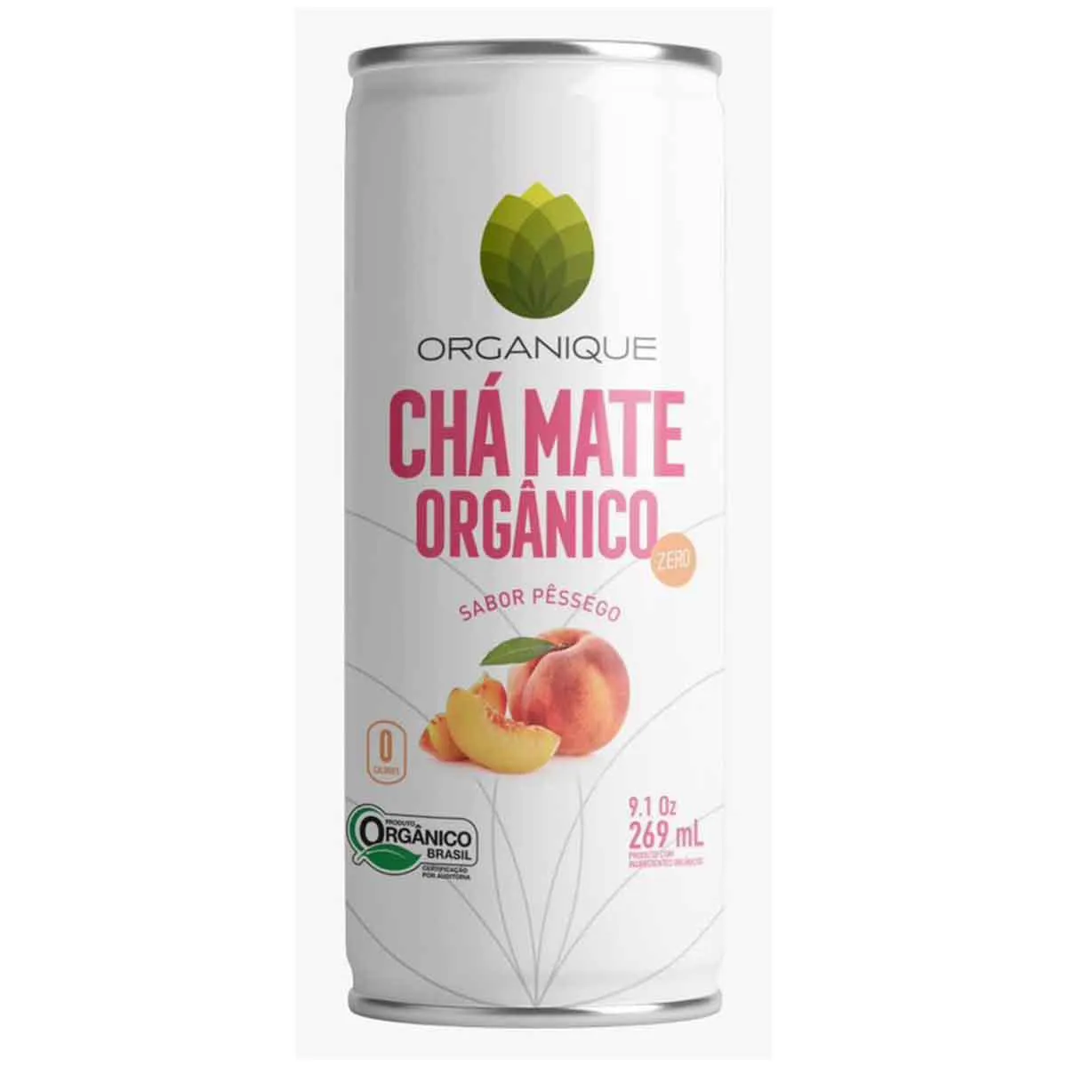 Chá Mate Organique Zero Sabor Pêssego 269ml