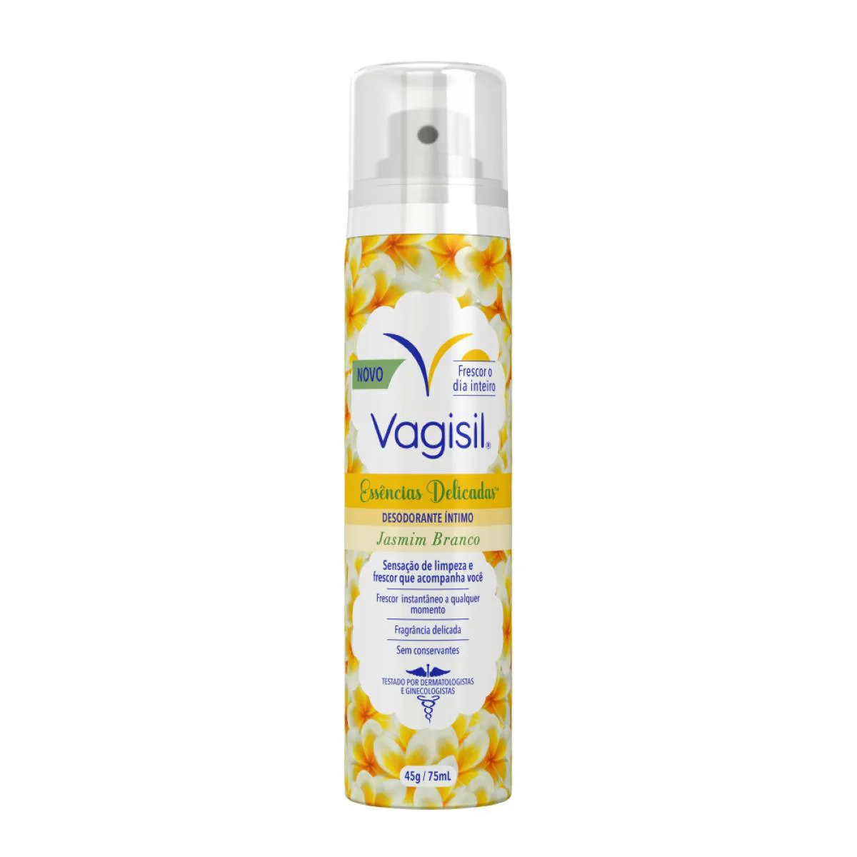 Desodorante Íntimo Vagisil Essências Delicadas Jasmim Branco 75ml