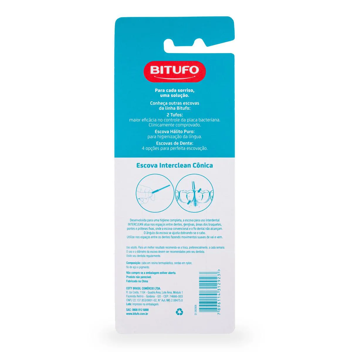 Escova Interdental Bitufo Interclean Cônica 6 unidades