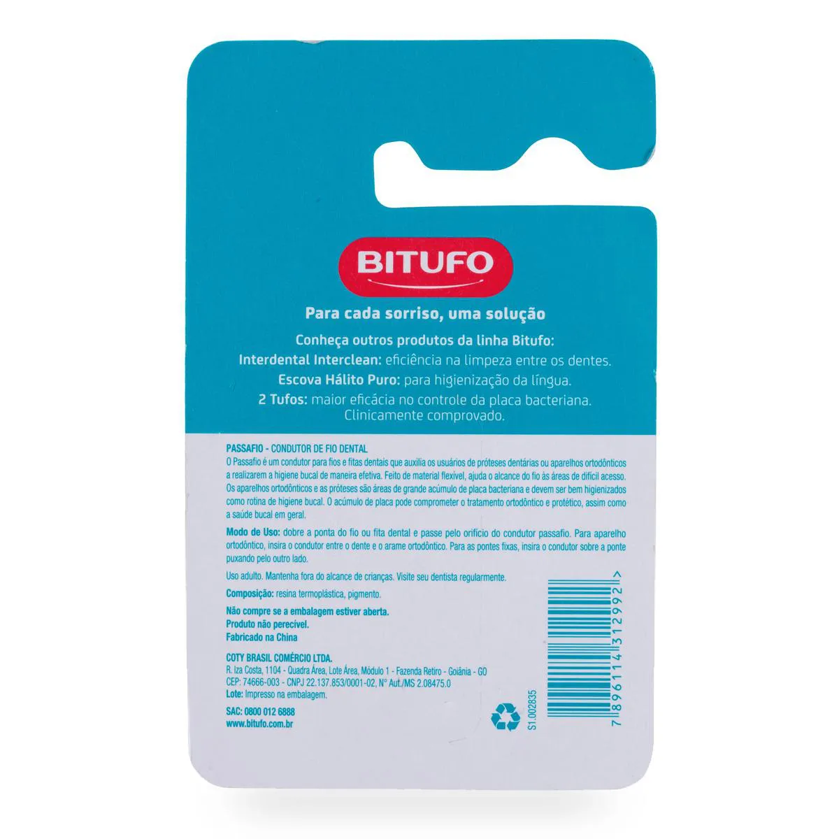 Passa Fio Bitufo Condutor de Fio Dental 30 unidades