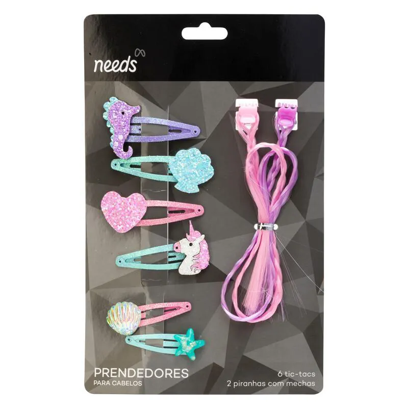 Presilha de Cabelo Infantil Needs 6 Tic-Tacs + 2 Mechas