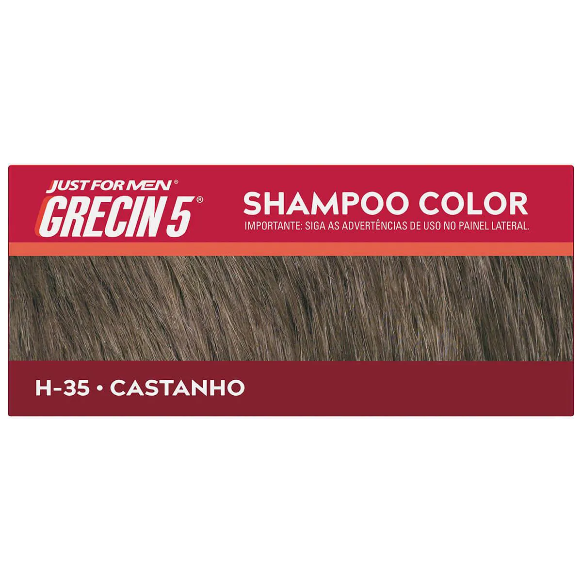 Shampoo Tonalizante Color Just For Men Grecin 5 - H-35 Castanho