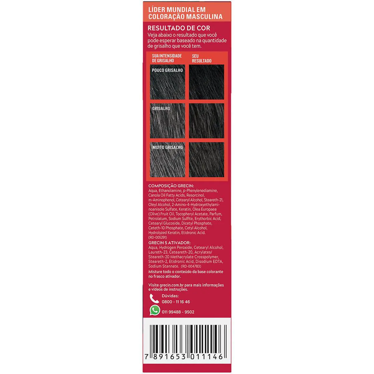 Shampoo Tonalizante Grecin Masculino - Preto
