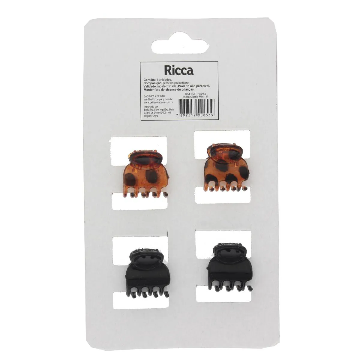 Piranha de Cabelo Ricca Classica Mini - 1 unidade