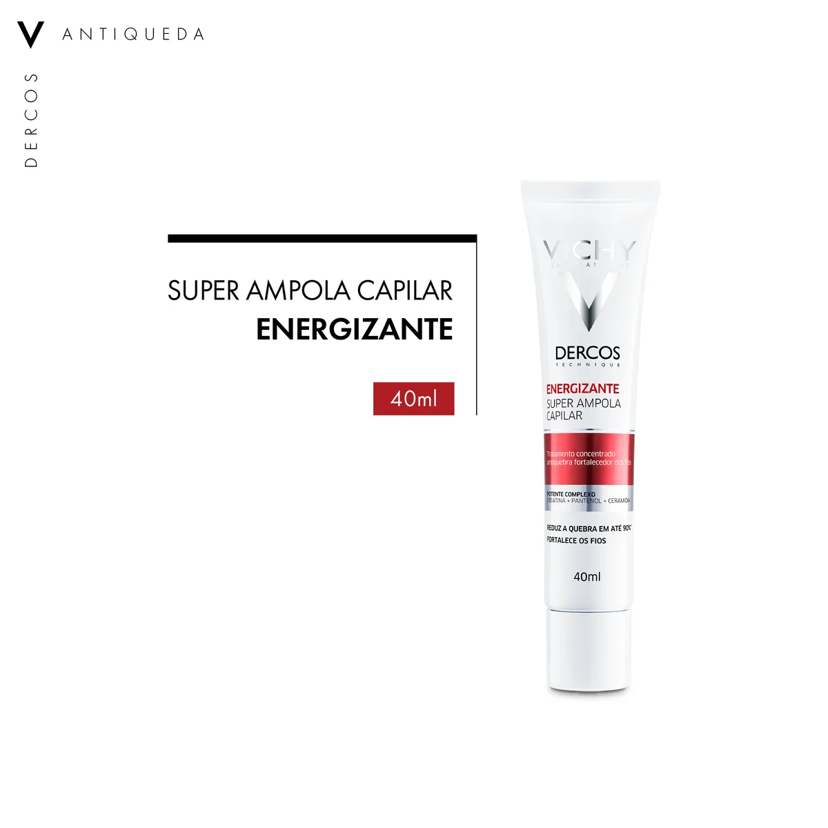 Ampola Capilar Vichy Dercos Energizante Tratamento Antiquebra Tratamento Concentrado Antiquebra Capilar 40ml
