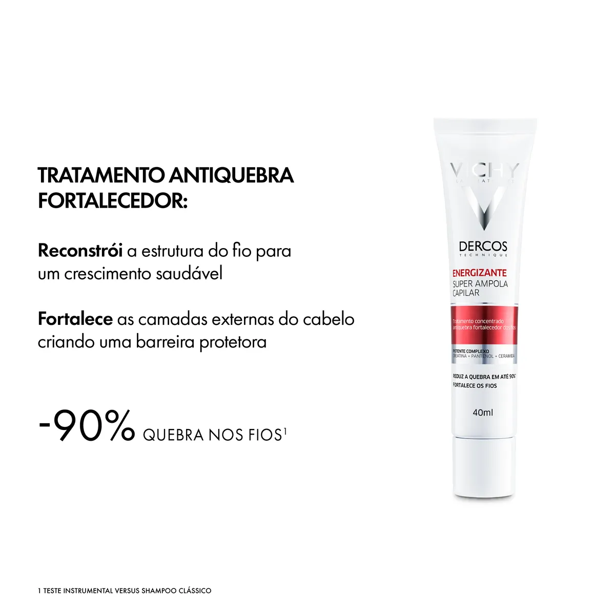 Ampola Capilar Vichy Dercos Energizante Tratamento Antiquebra Tratamento Concentrado Antiquebra Capilar 40ml