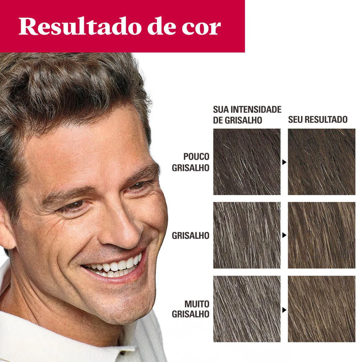 Shampoo Tonalizante Color Just For Men Grecin 5 - H-40 Castanho Médio Escuro