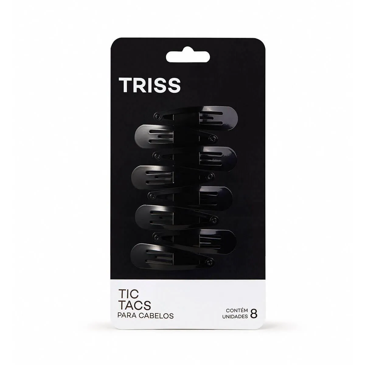 Elástico para Cabelo Ricca Grosso Sem Metal Preto 6 unidades