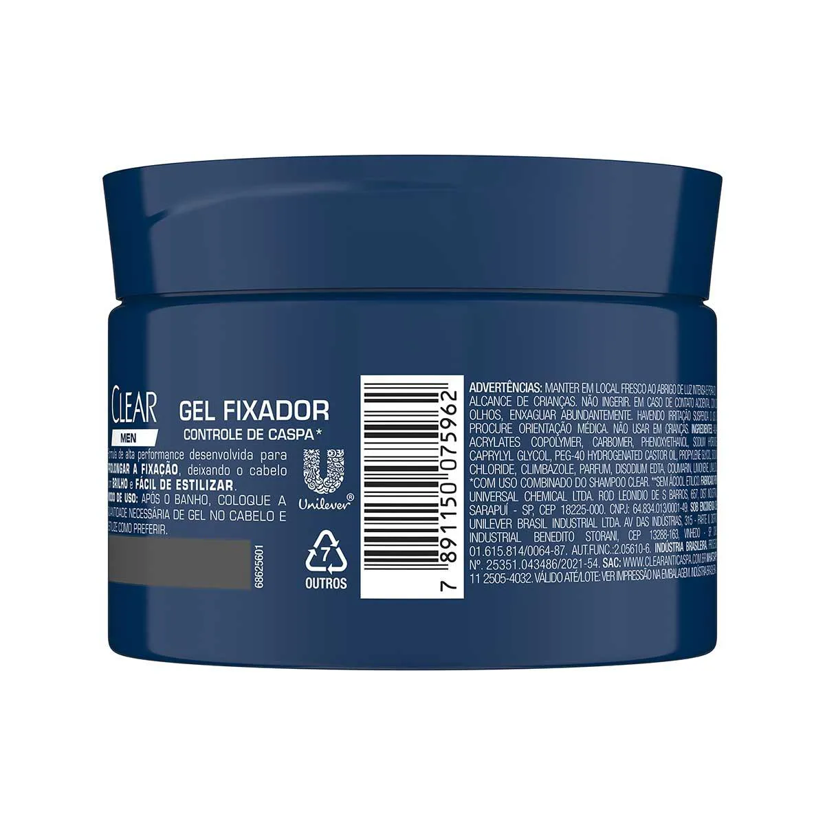 Gel Fixador Capilar Clear Men Controle de Caspa com 300g