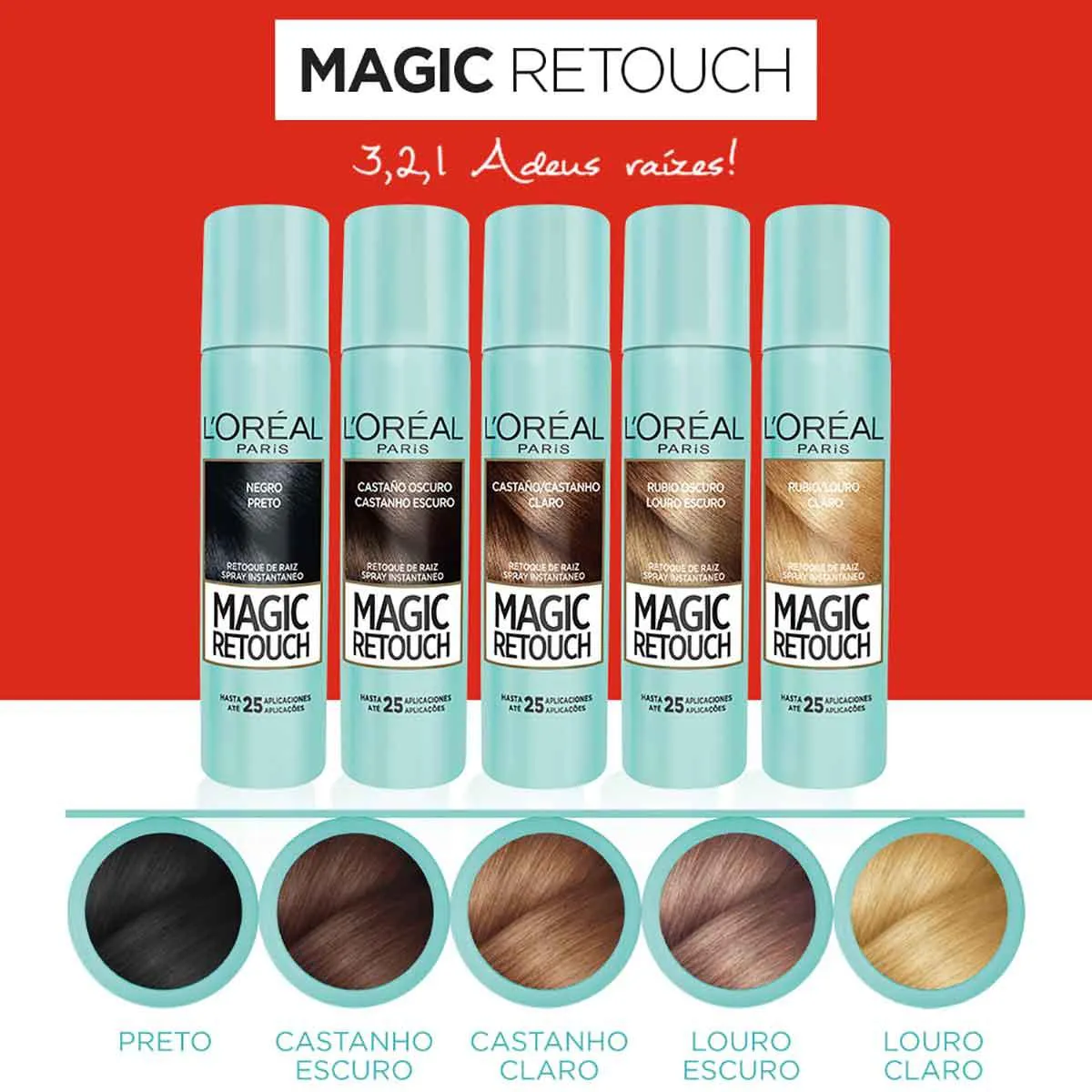 Retoque de Raiz L'Oréal Paris Magic Retouch - Castanho Escuro Retoque Rápido para Raízes