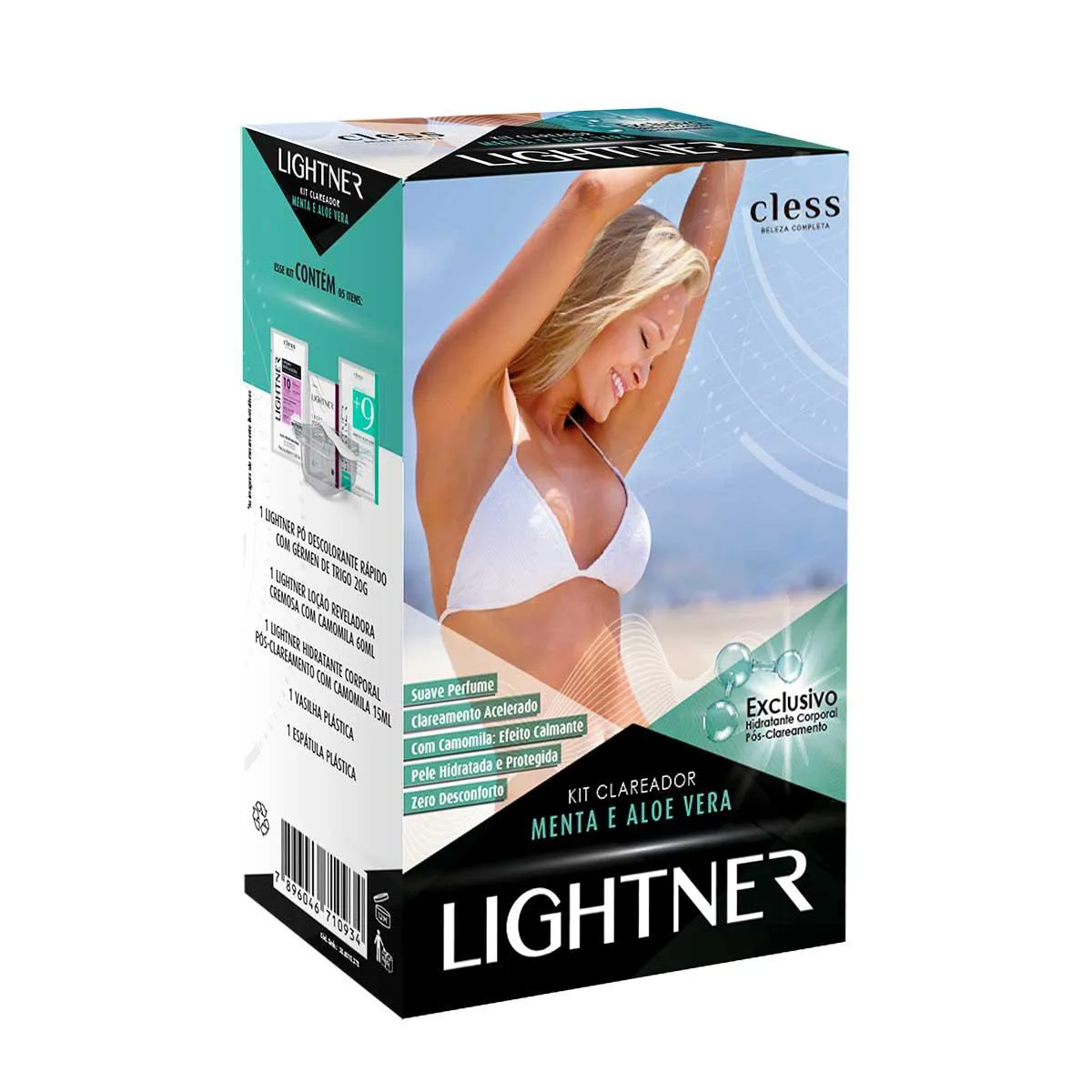 Kit Clareador de Pelos Lightner Menta e Aloe Vera com 5 itens