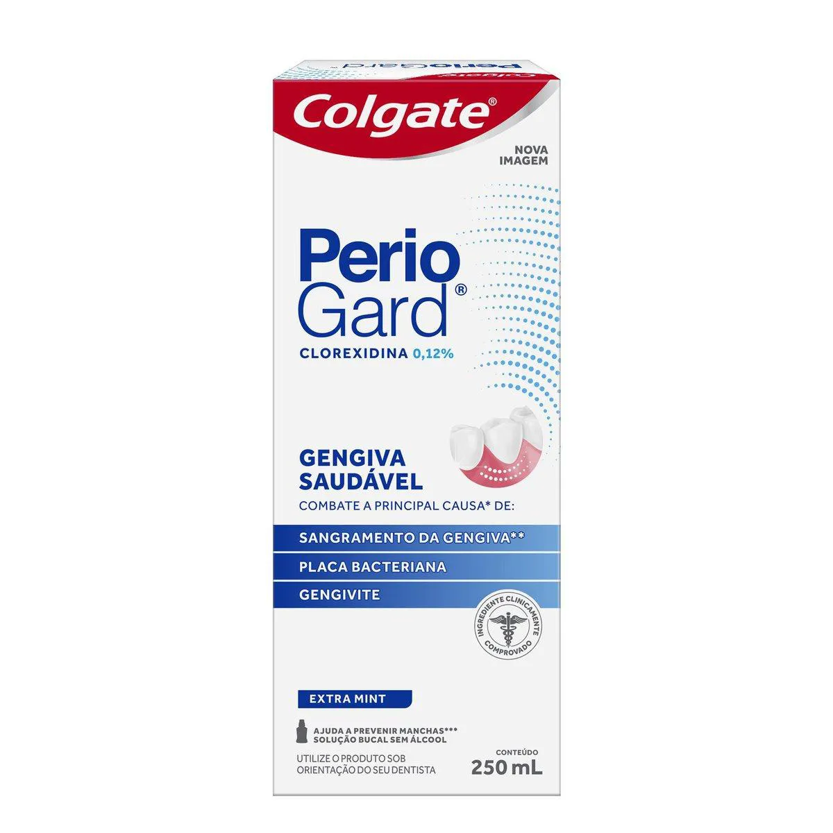 Kit Cuidado com a Gengiva Periogard Pasta de Dente em Gel Sabor Hortelã + Escova de Dente Extra Macia + Enxaguante Bucal Sem Álcool Extra Mint