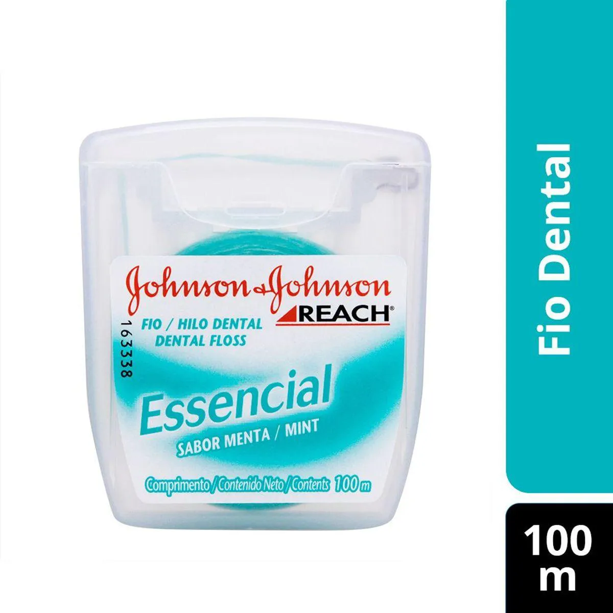Kit Fio Dental Johnson's Reach Essencial Sabor Menta 3 unidades de 100 metros cada