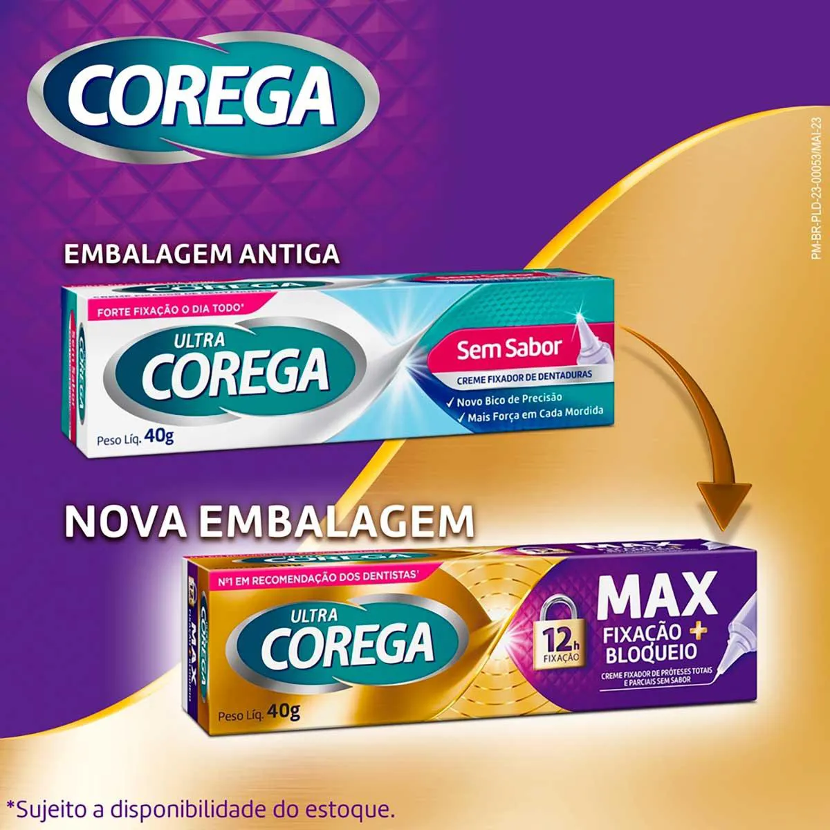 Creme Fixador de Dentadura Ultra Corega Max Fixação + Bloqueio Sem Sabor 40g