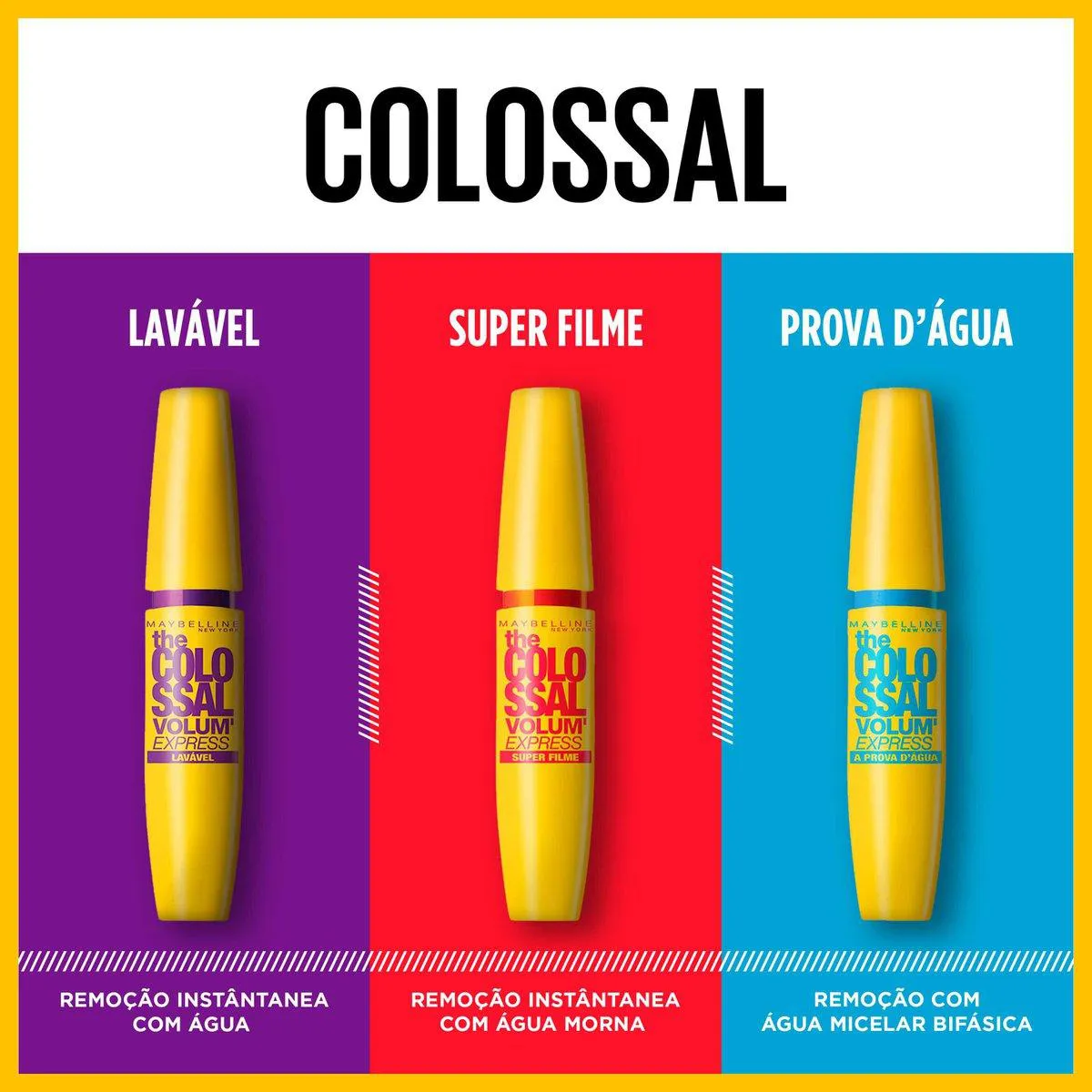 Kit Maybelline NY Máscara de Cílios The Colossal Volum' Express Lavável Preto, 9.2ml - 2 unidades