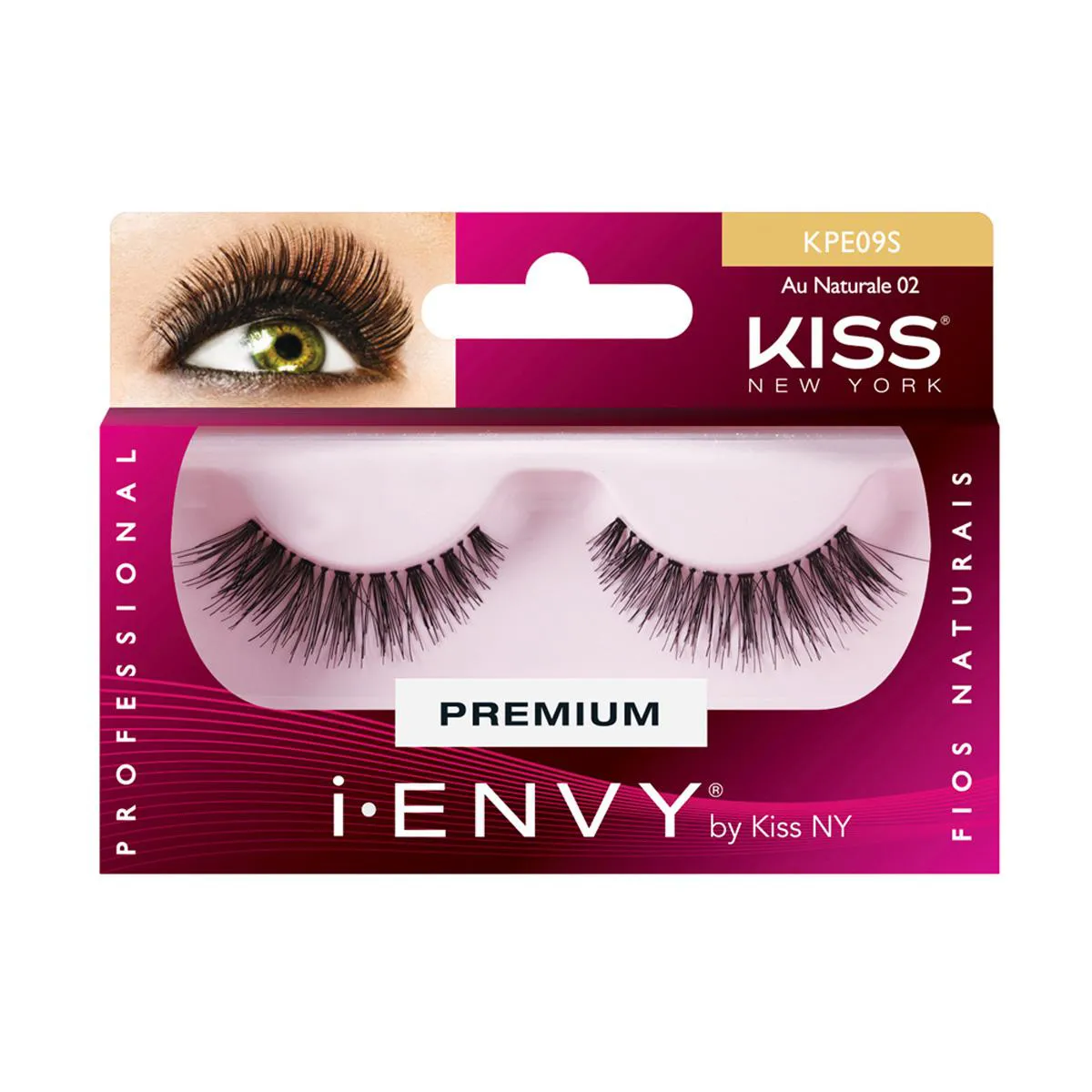Cílios Postiços Kiss NY I-Envy Au Naturale 02 com 1 par
