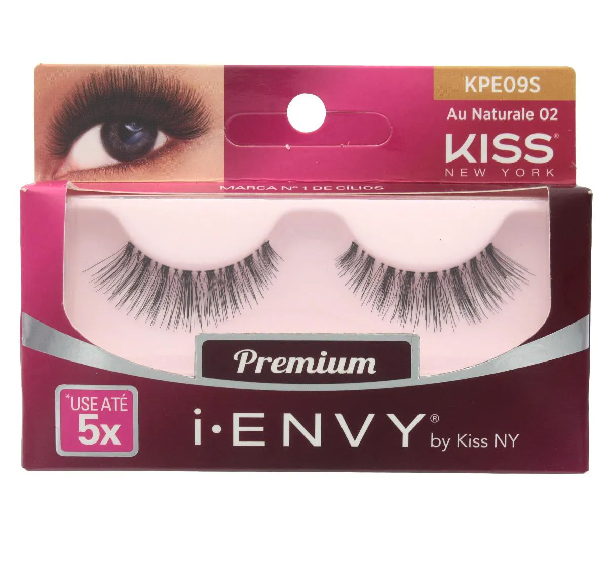 Cílios Postiços Kiss NY I-Envy Au Naturale 02 com 1 par