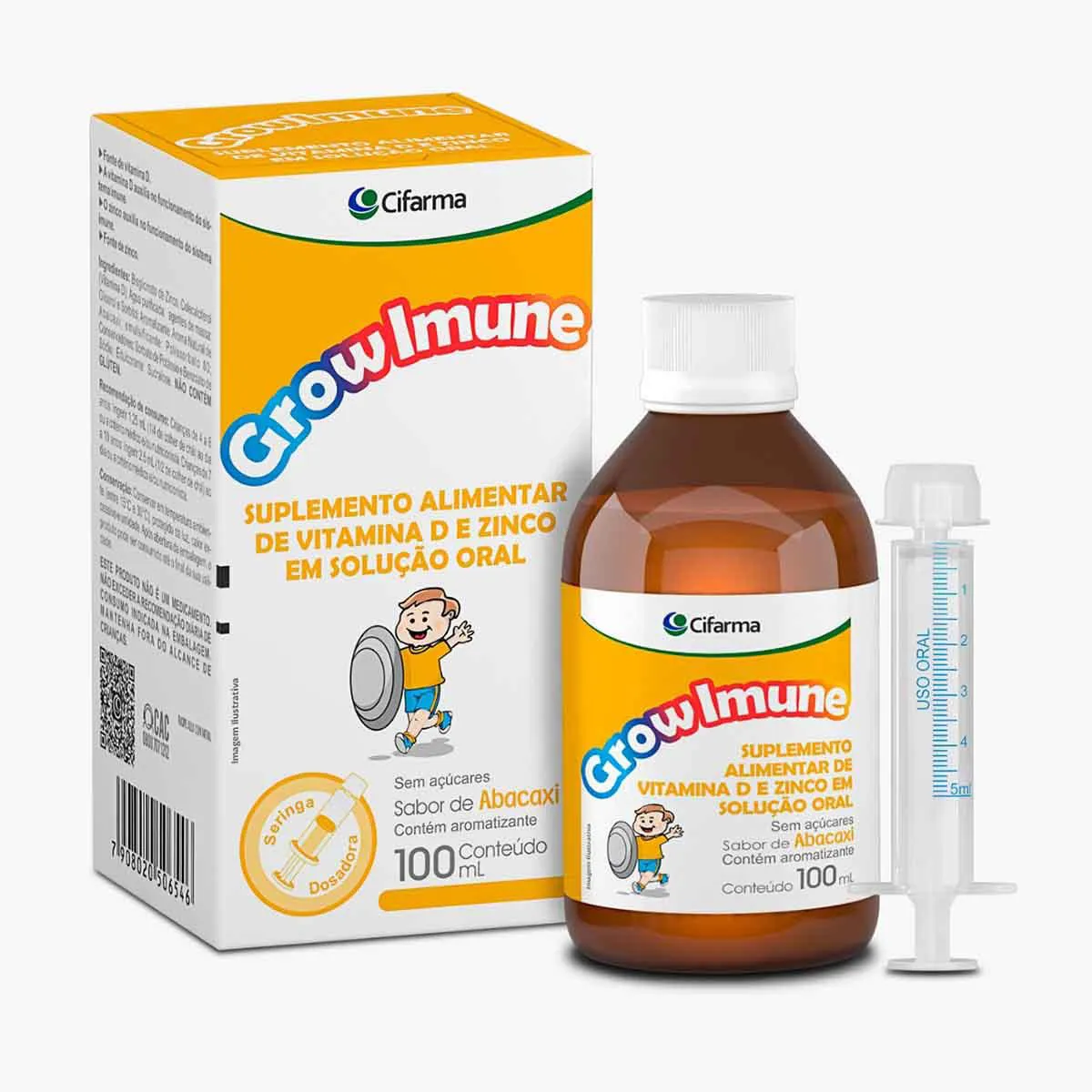 Polivitamínico Grow Imune Abacaxi Infantil 100ml