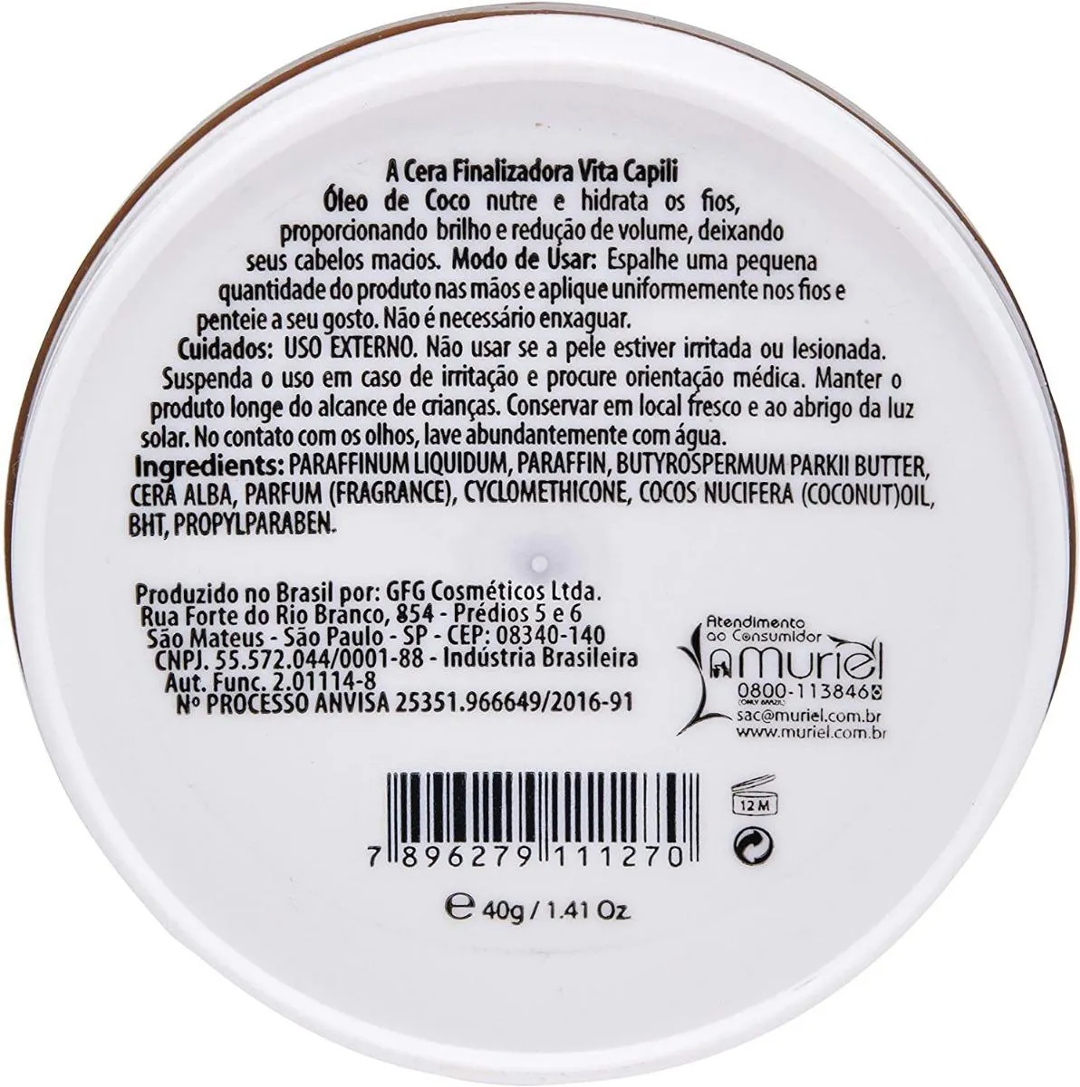 Cera Vita Finalizadora Capilar Óleo de Coco 40g