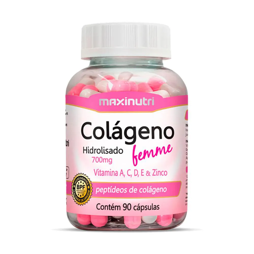Colágeno Femme Vitaminas A-c-d-e Zinco 90 Cápsulas Maxinutri