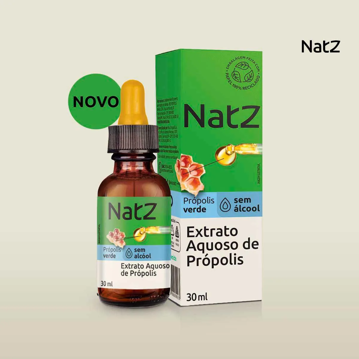 Extrato Aquoso de Própolis Verde Natz Sem Álcool 30ml