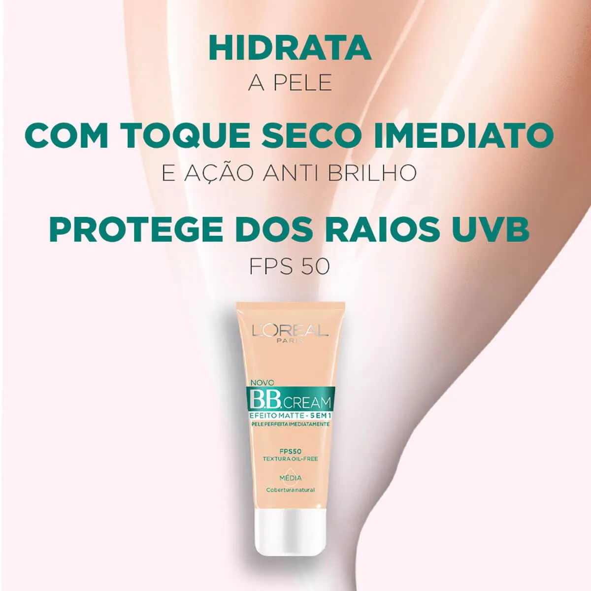 Base BB Cream L'Oréal Paris Efeito Matte 5 em 1 Cor Escura FPS 50 30ml