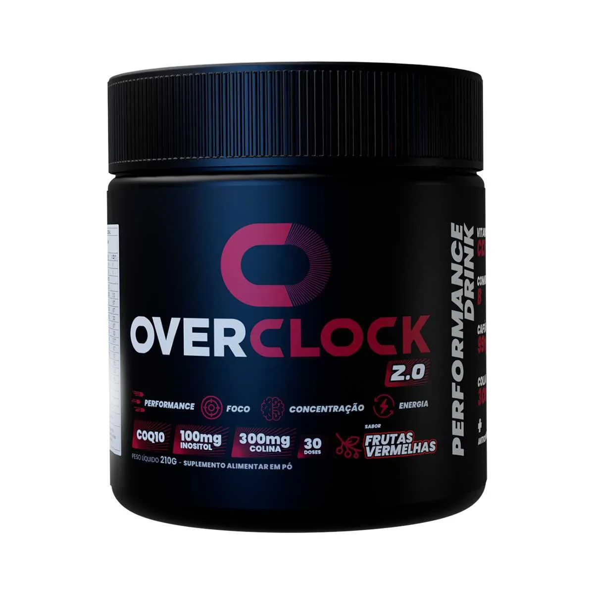 Suplemento Overclock 2.0 Frutas Vermelhas 210g