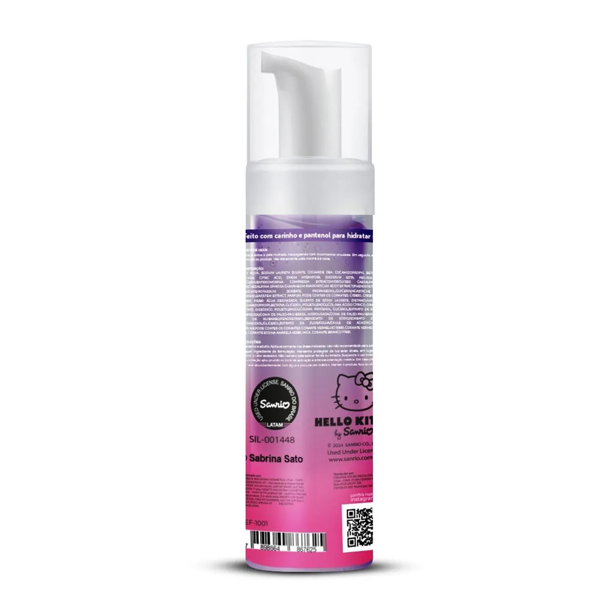 Sabonete Espuma Facial Sabrina Sato Hello Kitty Lavanda 150ml