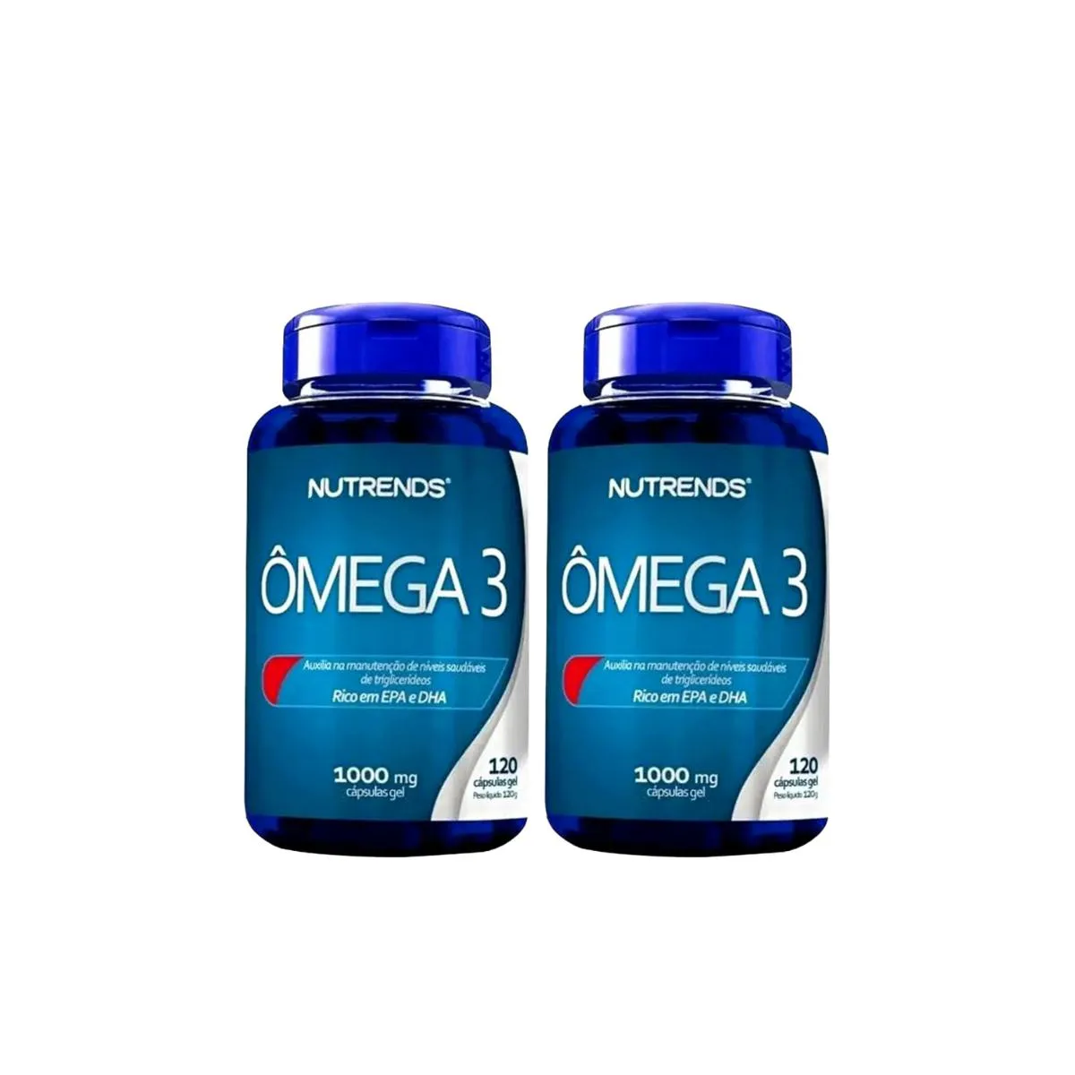 Ômega 3 1000mg Óleo de Peixe 120 Capsulas Nutrends - Kit 02 unidades sem Sabor