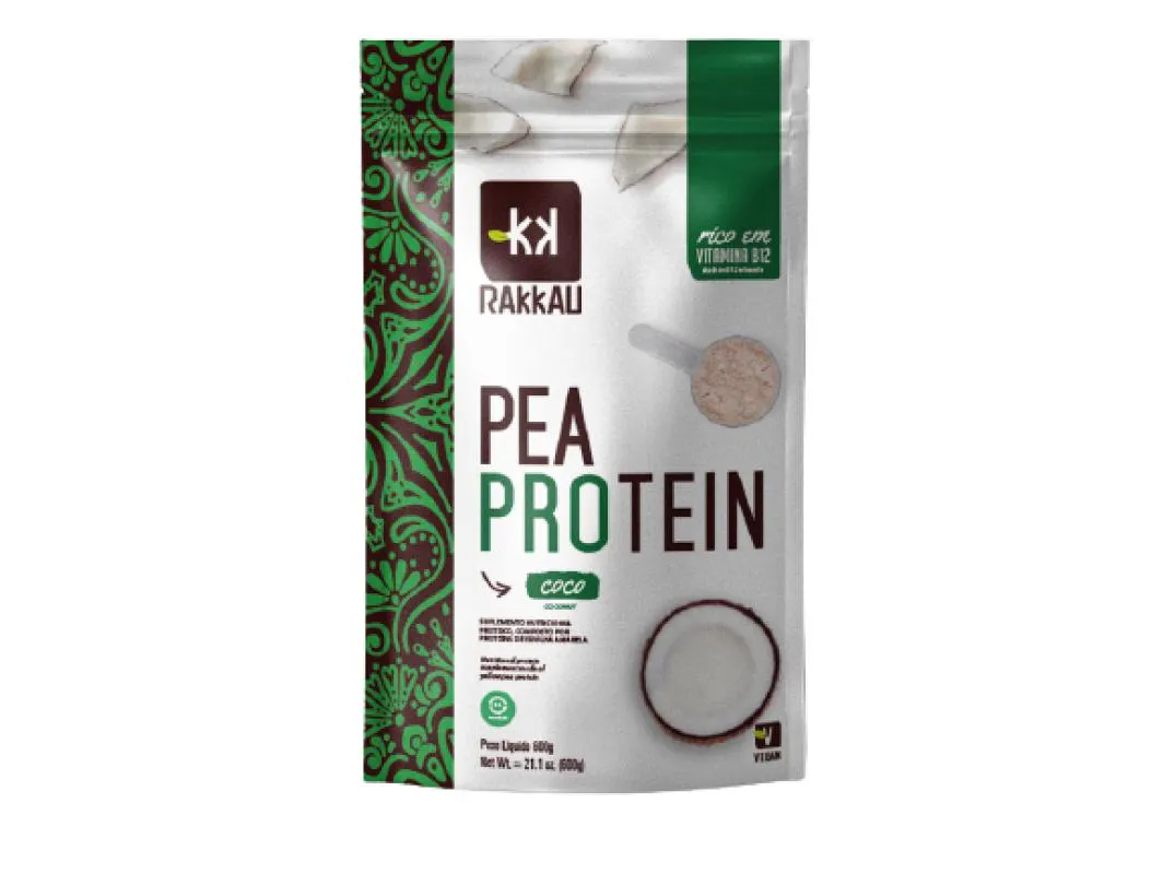 Kit Proteína Vegetal Rakkau Pea Protein Côco 600g 2 unidades