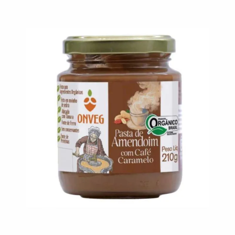 Kit 3x: Pasta de Amendoim com Café Orgânica Onveg 210g