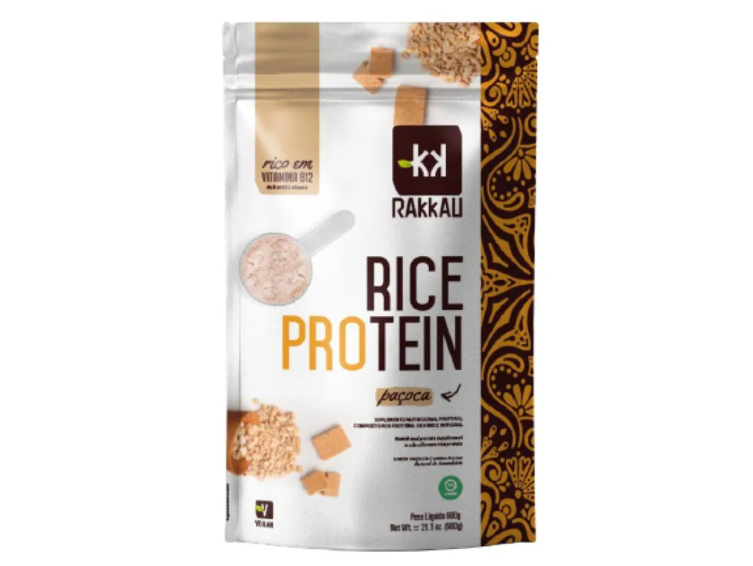 Proteína de Arroz Vegana Rakkau Rice Protein Paçoca 600g