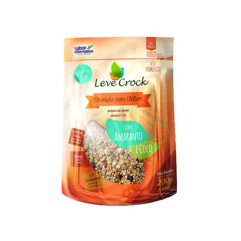 Kit 3x: Granola Amaranto/coco Sem Glúten Leve Crock 200g