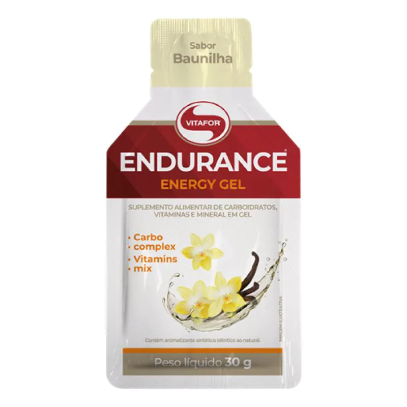 Kit 6x: endurance energy carboidrato em gel baunilha vitafor 30g