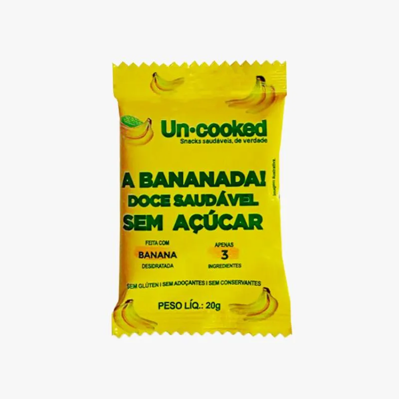 Kit 6x: a Bananada! Sem Glúten Vegano Uncooked 20g
