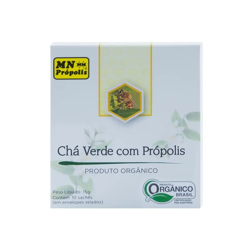 Kit 2x: Chá Verde com Própolis Orgânico 10 Sachês Mn Food