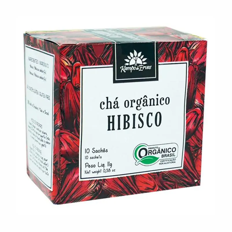 Kit 3x: Chá de Hibiscus Orgânico Kampo de Ervas 10 Sachês