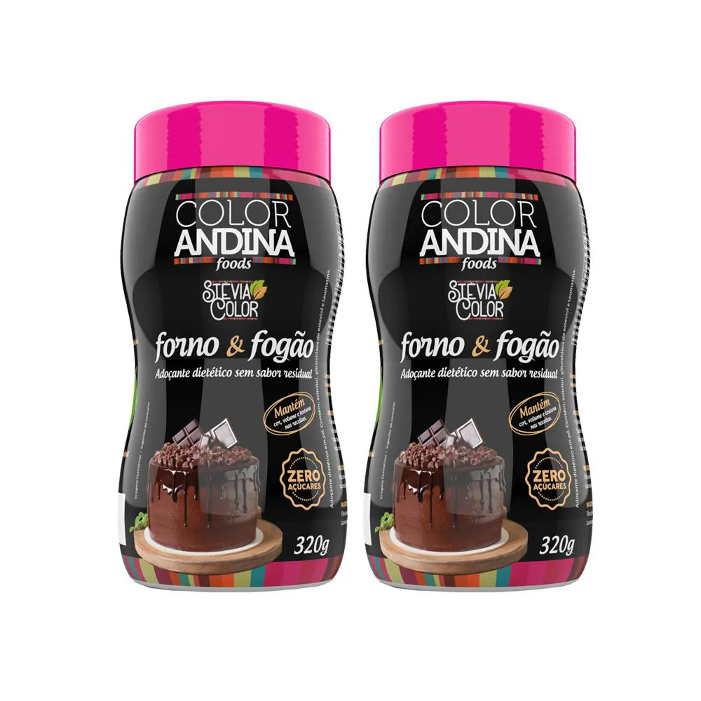 ADOçANTE CULINáRIO STEVIA COLOR FORNO E FOGãO 320G - 2 POTES
