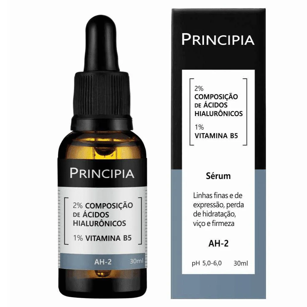 Principia Sérum Hidratante Antissinais 2% Ácido Hialurônicos + Vitamina B5 Skincare Ah-2 com 30ml
