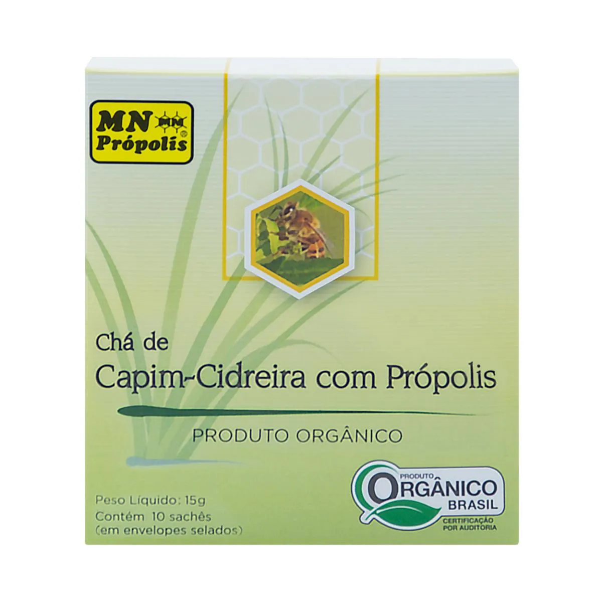 Kit 3x: Chá Capim Cidreira/própolis Orgânico 10 Sach Mn Food