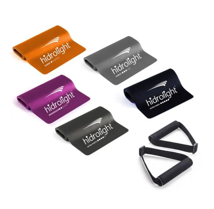 Kit Faixa Elástica Tpe 5 Peças (acompanha Pegador) - Hidrolight