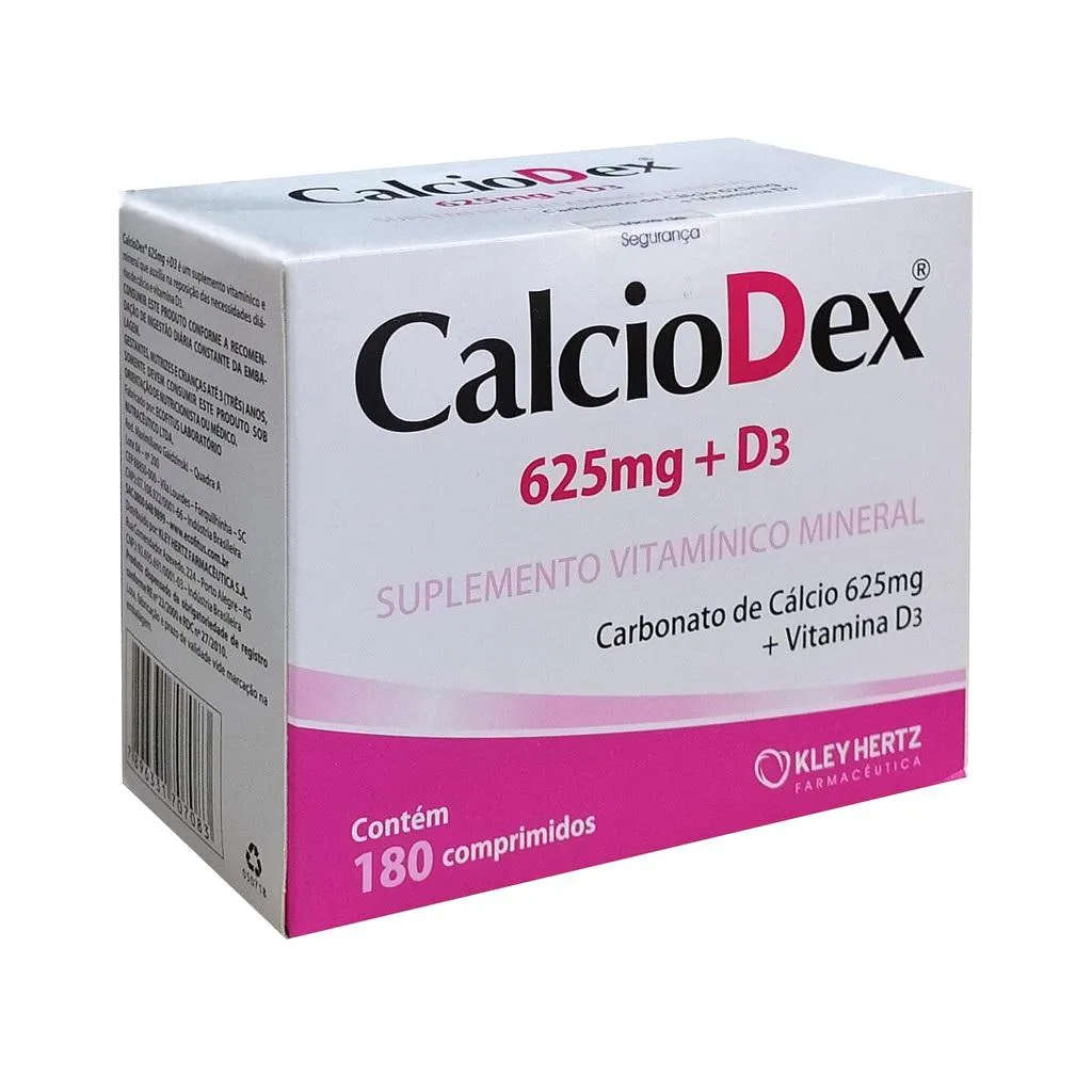 Suplemento Calciodex 625mg + D3 180cpr - Kley Hertz
