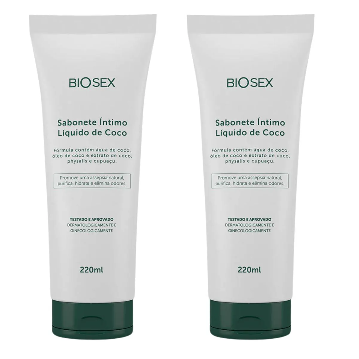 2 Sabonete Líquido Intimo com Óleo de Coco Biosex 220ml