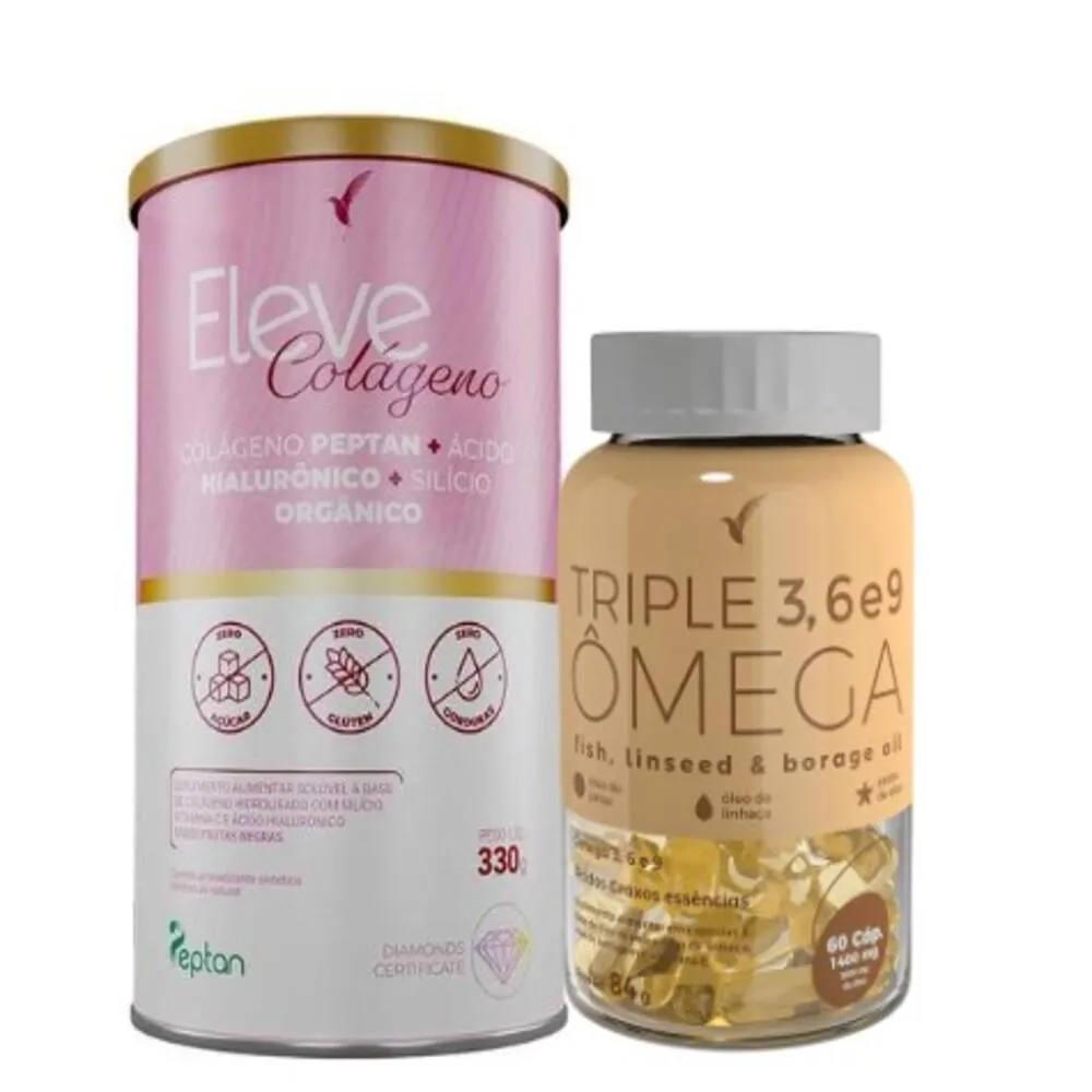1 Colágeno Hidrolisado Peptan + 1 Triple Ômega Eleve Life